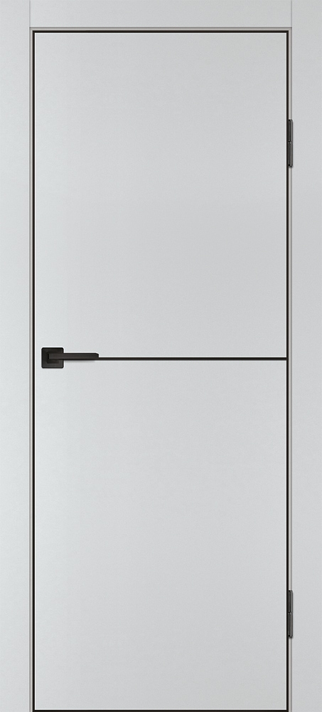 Фото Межкомнатная дверь P-19  черный молдинг PET,  кромка ABS черная c 4-х ст. Сапфир матовый