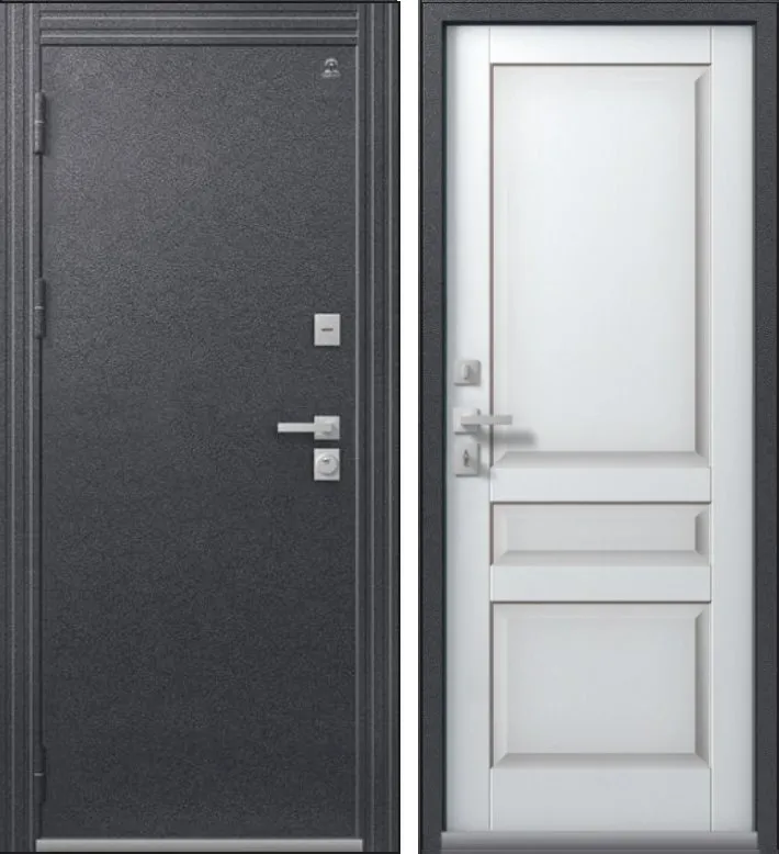 Дверь Термо-2 Антрацит Муар - Кашемир Белый DIS007376